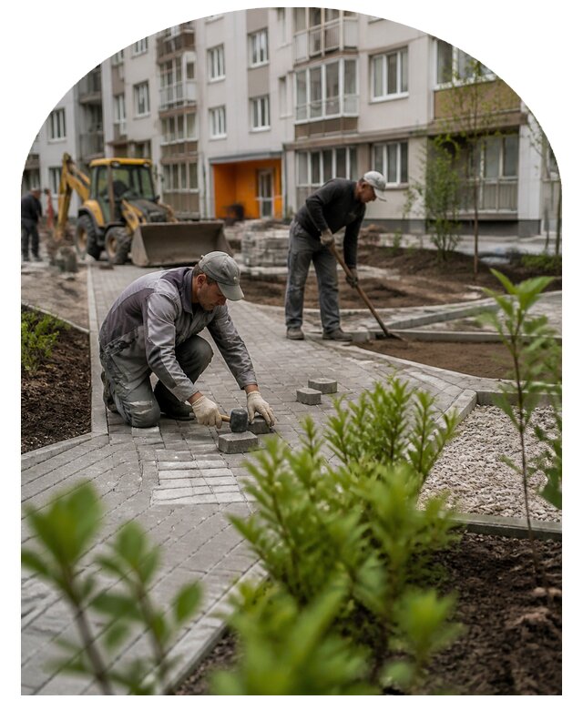 Благоустройство двора многоквартирного дома в Ногинске