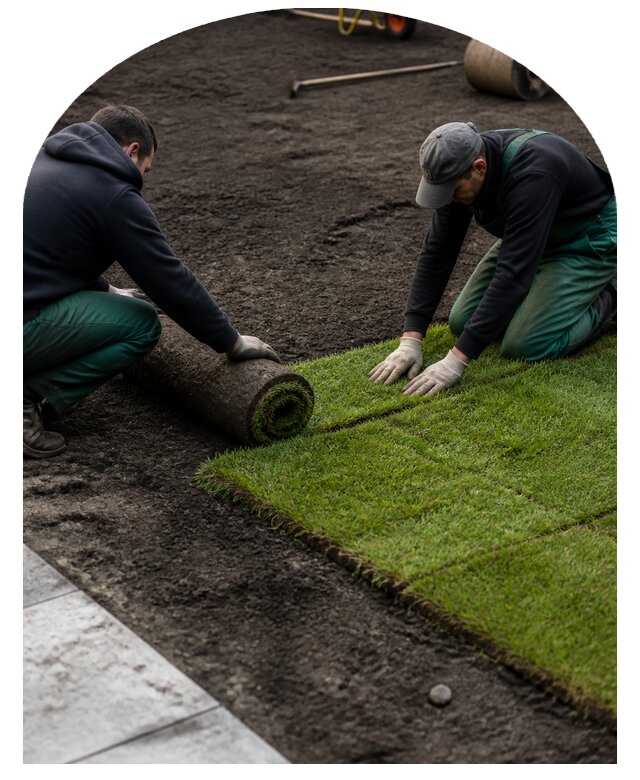 Профессиональное устройство газона на участке в Ногинске